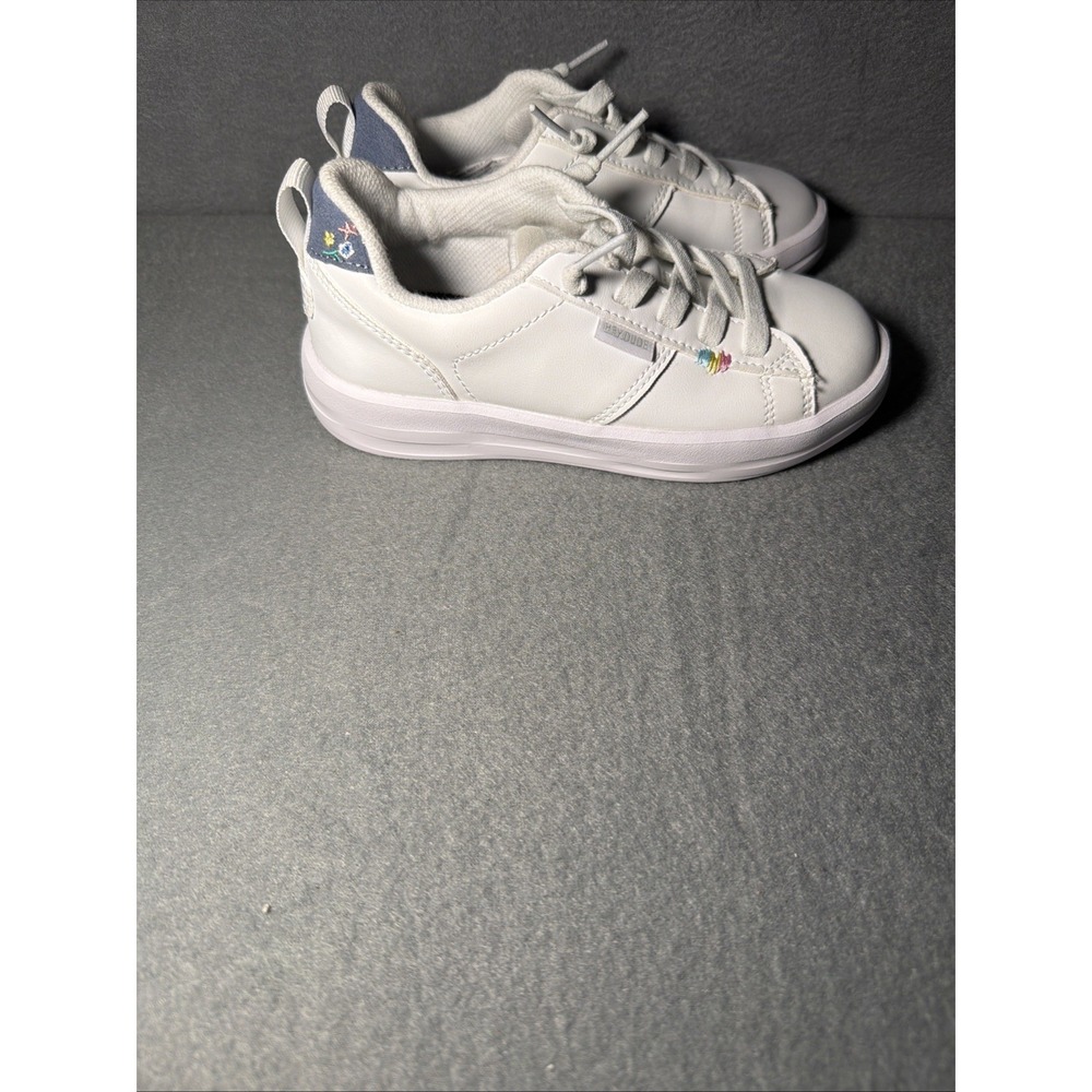 HEYDUDE Unisex Kids White/Navy Low Top Lace-Up Sneakers, US Size 11